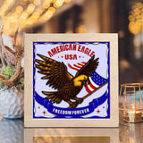 4th Of July Eagle – Paper Cut Light Box File - Cricut File - 8x8 inches - LightBoxGoodMan