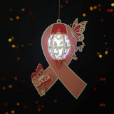 Cancer Awareness - 3D Ribbon-shaped Papercut Lantern File - Cricut File 1 - LightBoxGoodMan