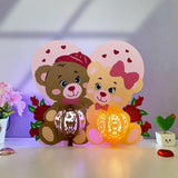 Bear Couple - 3D Love Lantern File - Cricut File 1 - LightBoxGoodMan