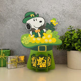 Lucky Hat Snoopy - St. Patrick's Day Themed 3D Lantern File - Cricut File 1 - LightBoxGoodMan