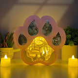 Cat Memorial 2 - Paw-shaped Papercut Lightbox File - 7.6x8