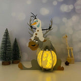 Sven - Frozen Themed 3D Christmas Lantern File - Cricut File 1 - LightBoxGoodMan