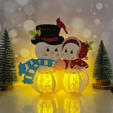 Snowman - 3D Christmas Lantern File - Cricut File 3 - LightBoxGoodMan