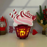 Cupcake Valentine - 3D Love Lantern File - Cricut File 1 - LightBoxGoodMan