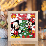 Mickey Couple Xmas – Paper Cut Light Box File - Cricut File - 8x8