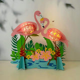 Flamingo Couple - 3D Love Lantern File - Cricut File 1 - LightBoxGoodMan