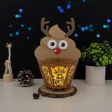 Reindeer - 3D Christmas Cupcake Papercut Lantern File - Cricut File 0 - LightBoxGoodMan