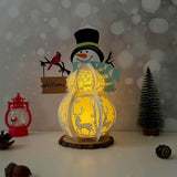 Snowman Xmas 3 - 3D Christmas Lantern File - Cricut File 2 - LightBoxGoodMan