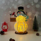 Snowman Xmas 2 - 3D Christmas Lantern File - Cricut File 2 - LightBoxGoodMan