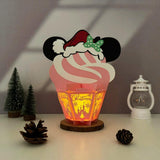 Minnie Xmas - 3D Christmas Cupcake Papercut Lantern File - Cricut File 3 - LightBoxGoodMan