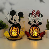 Pack 2 Lantern Mickey And Minnie - Wonderland Themed 3D Papercut Lantern File - Cricut File - LightBoxGoodMan