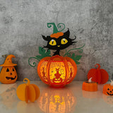 Pumpkin Cat - Halloween Themed 3D Lantern File - Cricut File 1 - LightBoxGoodMan