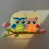 Owl Couple - 3D Love Lantern File - Cricut File 1 - LightBoxGoodMan