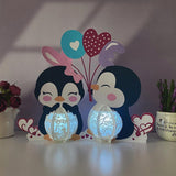 Penguin Couple - 3D Love Lantern File - Cricut File 1 - LightBoxGoodMan