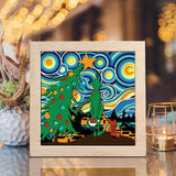 Starry Night Grinch – Paper Cut Light Box File - Cricut File - 8x8 Inches - LightBoxGoodMan