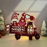 Gnome Truck Valentine - 3D Love Lantern File - Cricut File 1 - LightBoxGoodMan