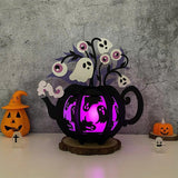 Ghost - 3D Kettle Papercut Lantern File - Cricut File 5 - LightBoxGoodMan