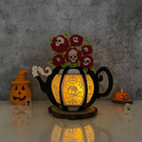 Skullcap - 3D Kettle Papercut Lantern File - Cricut File 6 - LightBoxGoodMan