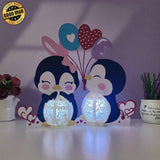 Penguin Couple - 3D Love Lantern File - Cricut File 1 - LightBoxGoodMan