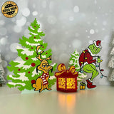 Grinch's Gift Box - 3D Christmas Lantern File - Cricut File 1 - LightBoxGoodMan