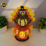 Pumpkin Turkey - Thanksgiving Themed 3D Lantern File - Cricut File 3 - LightBoxGoodMan