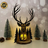 Deer - 3D Christmas Lantern File - Cricut File 3 - LightBoxGoodMan