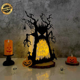 Halloween - 3D Ghost Tree Papercut Lightbox File - Cricut File 2 - LightBoxGoodMan