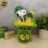 Lucky Hat Snoopy - St. Patrick's Day Themed 3D Lantern File - Cricut File 1 - LightBoxGoodMan