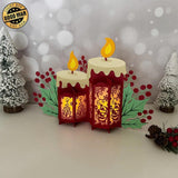 Santa Christmas - 3D Christmas Candles Lantern File - Cricut File 1 - LightBoxGoodMan