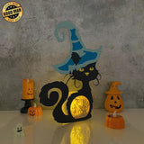 Zombie - 3D Witch Cat Papercut Light Box File - Cricut File - LightBoxGoodMan