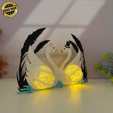 Swan Couple - 3D Swan Couple Lantern File - Cricut File 2 - LightBoxGoodMan