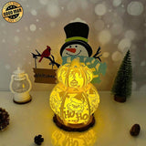 Snowman Xmas - 3D Christmas Lantern File - Cricut File 2 - LightBoxGoodMan