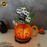 Cat Halloween - 3D Kettle Papercut Lantern File - Cricut File 2 - LightBoxGoodMan