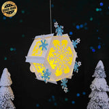 Snowflake - 3D Christmas Hexagon Lantern File  - Cricut File 1 - LightBoxGoodMan