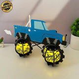 Monster Truck - 3D Tractor Lantern File - Cricut File 1 - LightBoxGoodMan