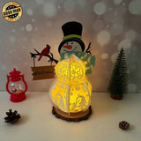 Snowman Xmas 2 - 3D Christmas Lantern File - Cricut File 2 - LightBoxGoodMan