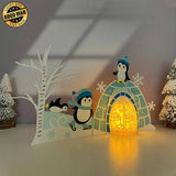 Penguin - 3D Christmas Lantern File - Cricut File 4 - LightBoxGoodMan