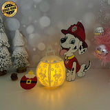 Xmas Marshall - Christmas Themed 3D Paw Patrol Lantern File - Cricut File 1 - LightBoxGoodMan