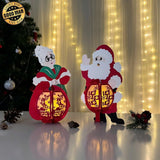 Santa Couple - 3D Christmas Lantern File - Cricut File 1 - LightBoxGoodMan