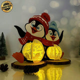 Penguin - 3D Christmas Lantern File - Cricut File 1 - LightBoxGoodMan