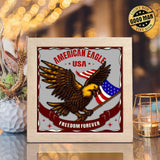 4th Of July Eagle – Paper Cut Light Box File - Cricut File - 8x8 inches - LightBoxGoodMan