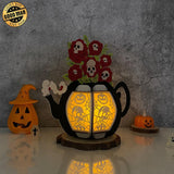 Skullcap - 3D Kettle Papercut Lantern File - Cricut File 6 - LightBoxGoodMan