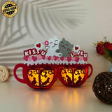 Cat Couple Cup - 3D Love Lantern File - Cricut File 1 - LightBoxGoodMan