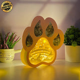 Cat Memorial 3 - Paw-shaped Papercut Lightbox File - 7.6x8" - Cricut File - LightBoxGoodMan - LightboxGoodman