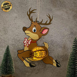 Deer - 3D Christmas Lantern File - Cricut File 1 - LightBoxGoodMan