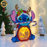 Stitch Xmas -  Christmas Papercut Lightbox File - Cricut File 1 - LightBoxGoodMan