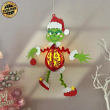 The Grinch Hanging - 3D Christmas Lantern File - Cricut File 1 - LightBoxGoodMan