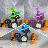 Pack 3 Witch Cat - 3D Witch Cat Papercut Light Box File - Cricut File - LightBoxGoodMan