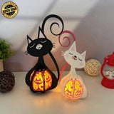 Cat Couple - 3D Love Lantern File - Cricut File 1 - LightBoxGoodMan