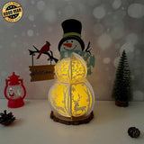 Snowman Xmas 3 - 3D Christmas Lantern File - Cricut File 2 - LightBoxGoodMan